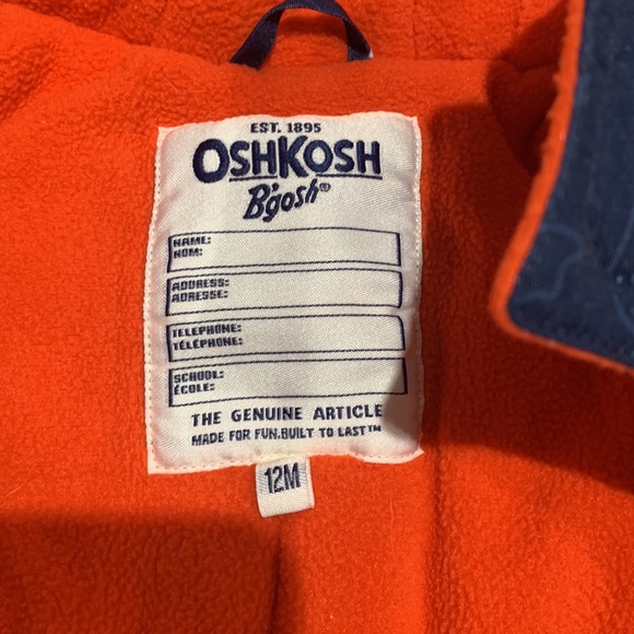 Oshkosh one piece snow suit 12 mo - Picture 7 of 11